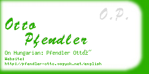 otto pfendler business card